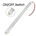 12V/24V 30cm 24LED 5W Car Interior Light Strip Bar with ON/OFF Switch for Van Bus Caravan Truck
