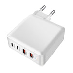 [GaN Tech] PD160W 4-Port USB PD Charger 2USB-A+2USB-C PD Fast Charging Wall Charger Adapter EU Plug US Plug for iPhone 16 16 Pro 15 14 13 Pro Max for Huawei Pura 80 Ultra for XIAOMI for SAMSUNG