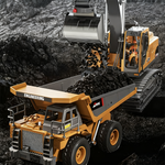 LinkMejor Z6834YG RTR 1/18 2.4G 8CH Alloy RC Car Simulation Mining Dump Truck LED Light Sound Engineering Vehicles Desktop Toys Models Collection Gift For Boys