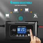 LinkMejor 15A/20A Smart Battery Charger Automatic Pulse Repair Charge for Lead-Acid Lithium LiFePO4 Battery Car Motorcycle Charger