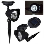 2pcs 4LED Spotlight Lawn Solar Spotlight 600mAh Lithium Battery Outdoor Solar Power Lamp with Automatic On Off Sensor Waterproof Garden Lamp
