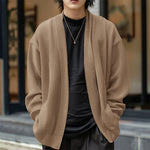 LinkMejor Mens Knitted Striped Long Sleeve Cardigan Casual Solid Color Spring Fall Winter Men's Coat