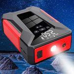 4-in-1 Multi-function Car Emergency Starter Intelligent Digital Display 12V 38000mAh Power Bank Jumpstarter Tire Inflation Pressure Tester