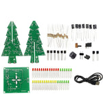 Tri-color/Colorful Straight-leaf Christmas Tree Standard/Music Version DIY Electronic Kits