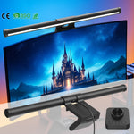 LinkMejor Monitor Light Bar Eye-Care Flicker-Free Desk Lamp 3 Color Temperatutes Ajustable Wireless Remote Control Stepless Dimming Aluminum Alloy Computer Screen Light