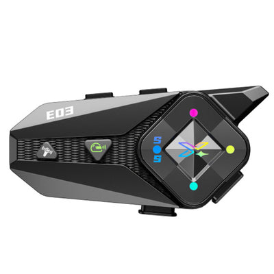 E03 RGB Motorcycle Headset bluetooth 6.0 Earphone 500m Range 40mm Speaker HiFi Sound CVC DSP Noise Cancellation 1000mAh IPX6 Voice Assistant Intercom Helmet Headphones