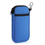 Portable Soft Zipper Glasses Bag with Buckle Lightweight Double Pockets Case can Store Mobile Phones, Headphones, Bank Cards Mini Storage Bag