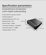 Solar Car TPMS Tire Pressure Monitoring System Automatic Safety Alarm System Tire Temperature Monitoring with 6 Sensors for Truck RV
