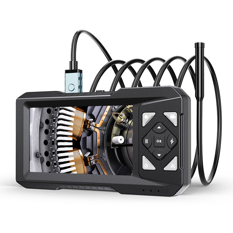 Industrial Endoscope ES01 4.3 Inch Screen 5M 1080P HD IP67 Waterproof Video Inspection Camera Cable Rechargeable Battery