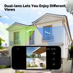 LinkMejor WiFi Tuya IP Camera 8MP HD Dual Lens Smart Security Camera 300 Pan 90 Tilt Color Night Vision Motion Alerts Waterproof Two-Way Audio Wireless Surveillance