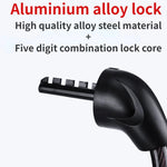 LinkMejor Bike Lock Steel Password Lock Five-digit Code Anti-theft 120CM Portable Safety Cable Lock for MTB Bike Electric Bike Scooter Motorcycle