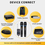 LinkMejor M50 Wireless Microphone with DSP Anti-Feedback Echo bluetooth 5.0 Type-C Rechargeable LED Display Vocal Cut for Home KTV Karaoke Party PA Speaker Amplifier