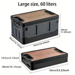 Xmund Large Capacity Foldable Camping Storage Box, Car Trunk Organizer Box with Open-Top Design, Waterproof & Stackable for SUV, Truck, Outdoor Camping, Home