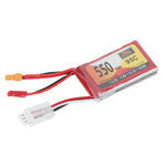 LinkMejor 7.4V 550mAh 95C 2S LiPo Battery XT30 Plug for RC Drone