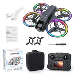 LinkMejor K200 MAX WiFi FPV with LCD Screen Controller HD Dual Camera Electrically Adjustable Optical Flow Hover Automatic Obstacle Avoidance Dazzling 7-Lights Circle Protection Brushless 2.4G 4CH 6-Axis Remote Control Toys RC Drone Quadcopter RTF