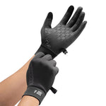LinkMejor Warm Windproof Anti-slip Cycling Gloves Touchscreen Running Gloves Outdoor Sports Fleece Full-finger Gloves  - Recommended temperature 5°C-15°C