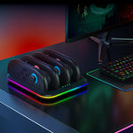 LinkMejor LinkMejor-NS2303 Switch2 Joy-Con 4 in 1 Charging Dock Type-C Fast Charging LED Indicators RGB Lighting Left and Right Handle Charger Stand Gaming Accessories