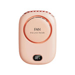 Mini Hanging Neck Fan Portable Sports Bladeless Fan USB Rechargeable Hanging Waist 3 Speed Adjustable Power Display Small Fan