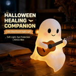 Elfeland USB Powered Little Ghost Night Light Warm LED Halloween Mini Desktop Small Night Lamp for Party Holiday Decoration