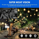 1080P Car Dual Lens Dash Cam Front And Inside Camera with IR Night Vision Loop Recording Wide Angle Car DVR Camera M8
