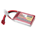 LinkMejor 7.4V 1800mAh 100C 2S LiPo Battery T Deans Plug for RC Car