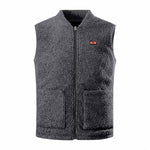 LinkMejor HV-08G Heated Vest 8 Heating Areas USB Charging 3 Gear Temperature Control Grey Plush Windproof Outdoor Winter Warm Clothing