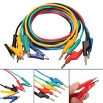LinkMejor 5Pcs 1M 4mm Silicone Banana Plug to Crocodile Alligator Clip Test Probe Lead Wire Cable