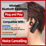 LinkMejor BT-E2 Walkie Talkie Wireless Headset Headphone 2.4G Noise Reduction Handsfree Earpiece Replacement for UV-5R UV-32 Walkie Talkie