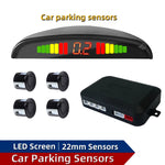 12V 22mm 4 Sensors Car Parking Sensors Parking Kit LED Display Backlight Reverse Backup Radar Monitoring System