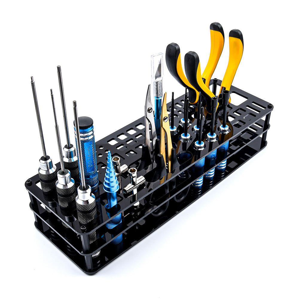 63 Holes Screwdriver Storage Rack  Tool Pallet Screwdriver Bit Holder for Hex Cross Screw Driver RC Tools Kit