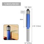 Silver Blue Double Bearing Router Bit Trimming Knife Woodworking Milling Tools  Double-edged Trimming Machine Blade