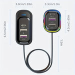 Car USB Charger Multi-Function 66W Super Fast Charging Car Rear Multi-Hole Wired Mobile Phone Charger Fast 6-port Car Charger