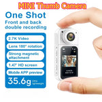 2.7K Body Camera 180° Twist Lens Camera Action Camera Thumb Camera Sports Camera Mini WIFI Sprint Action Moto Pro Cat 1080P Small Motorcycle Riding Video