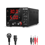 LinkMejor SPS-E305 Mini Power Supply 0-30V 0-5A High-Precision Encoder Adjustment Sleek Black Design Stable DC Output