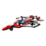 LinkMejor Z100 2.4G EPP Hover Fighter Glider One-Key Circling 360° Roll 4 Turbofans 4CH LED RC Drone Airplane Quadcopter Stunt Glider RTF