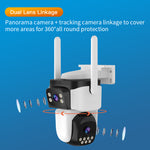 3MP Dual Lens WiFi Security Camera 360° Panorama PTZ Color Night Vision Human Detect IP66 Outdoor Indoor Wireless Surveillance CCTV Camera