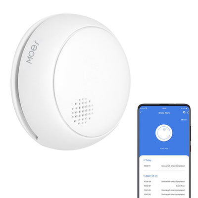 LinkMejor Tuya ZigBe Smart Wireless Smoke Detector Fire 85dB Sound Alarm Siren Sensor Smart Safety Protection Home Kitchen Fire App Alert