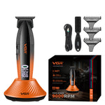 LinkMejor V-889 Professional Hair Clipper with LED Display 9000 RPM Ceramic & Stainless Steel Blades 5-Level Cutting Guide USB Charging for Home Barber Use