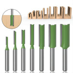 7PCS Straight Cut Router Bit Set Sturdy Tungsten Carbide 1/4" Shank Double Flute Milling Cutting Tools for Woodworking Engraving Trimming Efficiency Precision