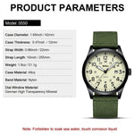 LinkMejor Simple Calendar Sports Waterproof Quartz Watch Comfortable Nylon Strap Luminous Pointer Men Watch with Alloy Case