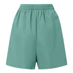 LinkMejor Women Commute Back Elastic Waist Solid Summer Casual Skirt Shorts