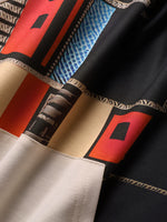 LinkMejor Mens Hooded Sweatshirts Smile Ethnic Geometric Print Patchwork Drawstring Hoodies