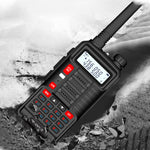 LinkMejor BF-UV10R Plus 10W 4800mAh UV Dual Band Two-way Handheld Radio Black Walkie Talkie 128 Channels LED Flashlight USB Rechargeable Outdoor Hiking Intercom