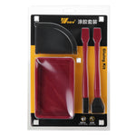 Wnew 4Pcs Silicone Glue Kit Wide/Narrow Brush with Flat Scraper and Glue Tray Woodworking Gluing Kit Set