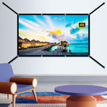 100/120 Inch V Buckle Extension Portable Projector Screen 16:9 4K Compatible 160° Wide Viewing Angle HD Outdoor Indoor Easy Setup Washable Projection Screen for Home Theater Backyard