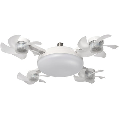 Elfeland Creative Drone-Style E27 LED Fan Light 2-in-1 Lighting & 3 Speed Fan with Remote Control Dimmable Timer for Living Room Bedroom