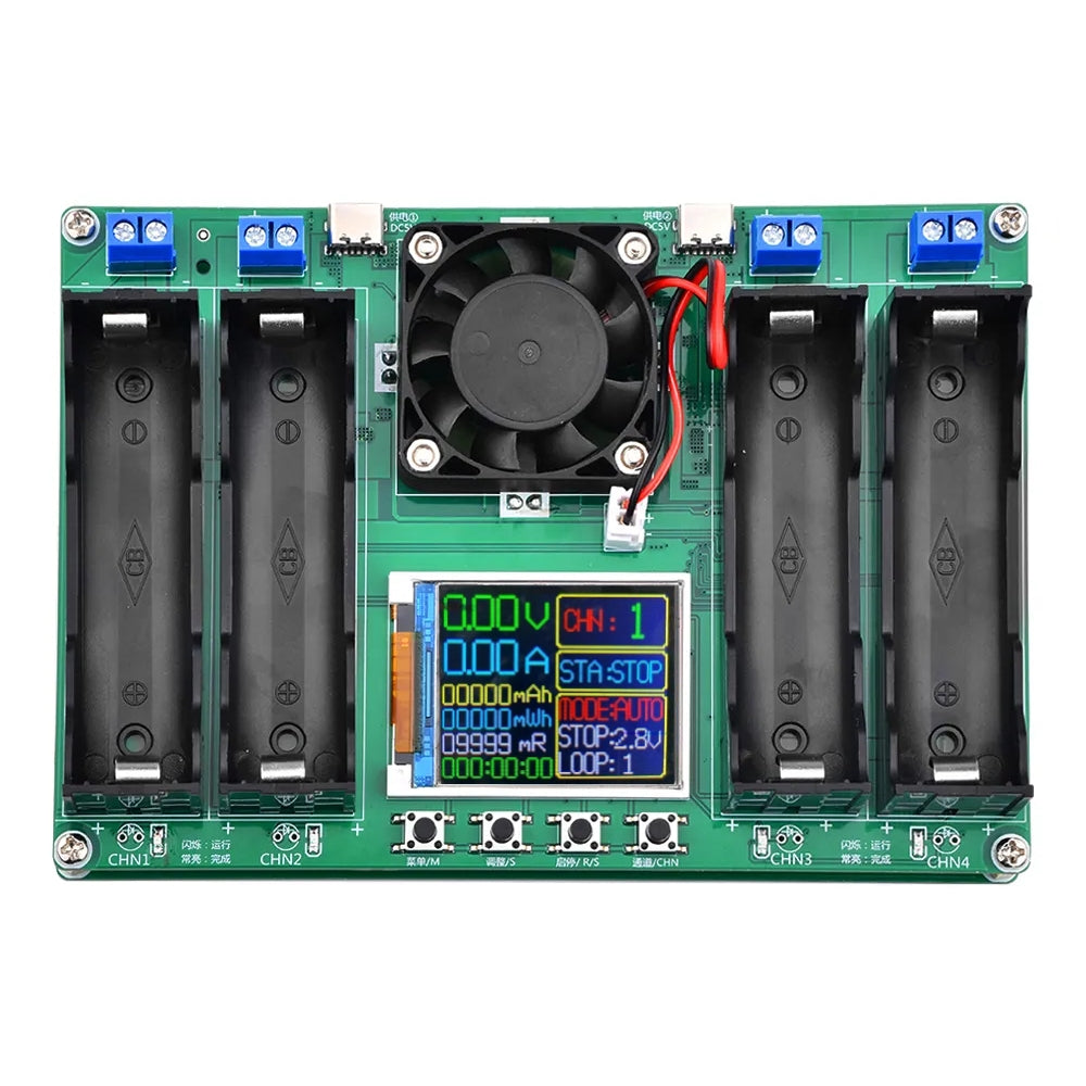 LinkMejor Display 18650 Lithium Battery Digital Measurement Lithium Battery Power Testing Module 4 Channels Battery Capacity Tester DC 5V