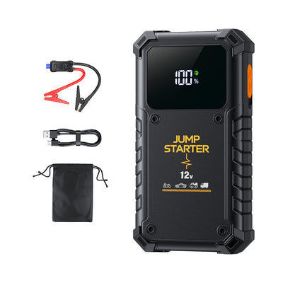 12V 2000A Car Jump Starter 14.8V Portable Power Bank Emergency Power Supply With Smart Battery Clip USB-A Output Type-C Input LED Light For Car Motorcycle SUV Business Vehicle J20