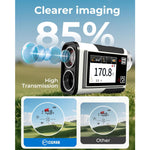 LinkMejor Golf Rangefinder 1312 Yards Slope Compensation 2.4 Inch Touchscreen 6X Magnification Flag Lock Vibration Rechargeable USB-C Golf Accessories IP54 Water Resistant