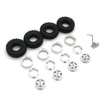 4PCS Upgraded RC Car Parts Tires Metal Wheel Rims for JXC LR1801 1/18 Rock Crawler Off-Road Truck Vehicles Models Spare Replacement Accessories